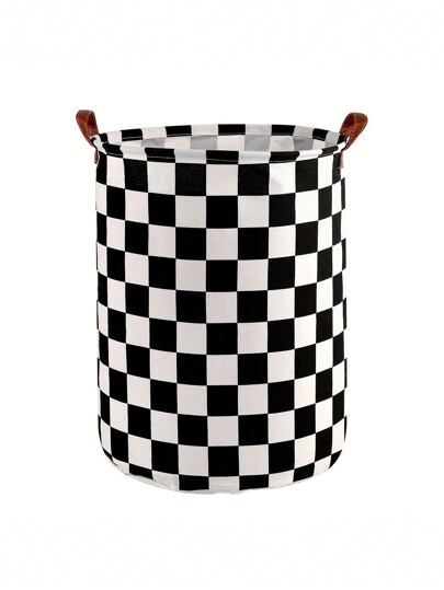 Cesto de roupa suja casual com alças, cesto de armazenamento redondo dobrável para roupas, cesto de tecido dobrável xadrez clássico, sapatos, brinquedos, artigos diversos, livros, serve para vários tipos de cômodos, organizador com estampa de bandeira de corrida, bolsa de armazenamento para faculdade, organizador de caixas de armazenamento, saco de lavagem, saco de roupa suja, saco de máquina de lavar para lavanderia, banheiro, viagem para roupas sujas e limpas, bolsa de sutiã para a escola, acessórios escolares, material escolar