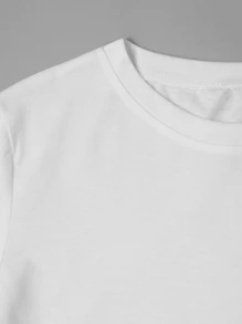 Women's T-Shirt Red Lips Print Short Sleeve Round Neck Casual Blouse 100% Cotton - 白色 - 查看 3