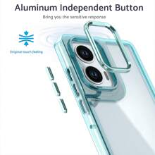 Iphone 16 Metal Camera Frame & Button Shiny Hard Shell With Soft Edge Anti-Drop Protective Phone Case, Compatible With IPhone Xs Max, 11, 12, 13, 14, 15 Pro Max, Samsung S20, S21 FE, S22, S23, S24 Ultra, Redmi Note 12, 13C, A Pro, OPPO A57, A78, A98, A2, A38, A58