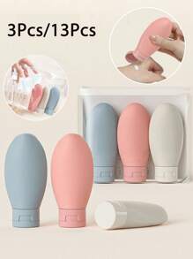 3 件/13 件可再填充硅胶软管旅行瓶套装 - 防漏、可挤压，适用于洗发水、乳液和洗漱用品 - 非常适合随身携带和外出使用，旅行瓶套装，可再填充化妆品容器空洗发水沐浴露管用于洗漱用品洗发水和沐浴露液体旅行瓶乳液分瓶可挤压容器 60ml - 彩色 - 查看 2
