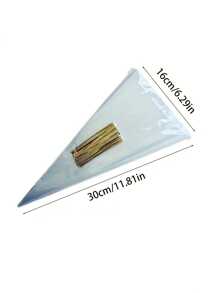 50/100pcs Clear Cone Shaped Cellophane Bags With Golden Twist Ties - Perfect For Packaging Popcorn, Candy, And Food Gifts - Reusable, Durable, And Easy To Use - Ideal For Small Business, Baking Shop, And Party Supplies - Multicolor - View 12