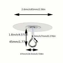 塑料粘性天花板挂钩，无孔粘性天花板挂钩，用于悬挂灯饰植物，粘性眼形挂钩，用于悬挂罂粟花移动窗帘，无需钻孔，带登山扣，用于悬挂植物、手机、窗帘、灯 - 墙壁粘性挂钩，无需钻孔 - 室内使用，无需电力，无孔粘性天花板挂钩，用于悬挂灯饰植物，粘性眼形挂钩，用于悬挂罂粟花移动窗帘 - 彩色 - 查看 2
