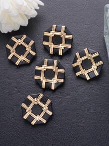 6 件/包复古几何网格金属纽扣，适用于女式衬衫、外套、男士休闲西装、毛衣、冬季夹克、DIY 缝纫、工艺品、配饰