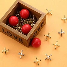 1 set Jacks Game Christmas Leksaker Kit, Inkluderar metalljack och röda gummibollar med väska för vuxna, magnetiskt kampschack, bingokort - Multifärgad - Visa 10