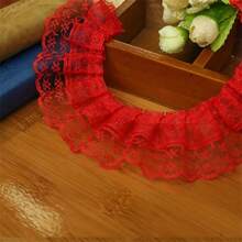 1 paquete 2 yardas de encaje plisado multicolor, accesorios para vestidos DIY, decoraciones para mascotas y muñecas, accesorios de costura, suministros de ropa