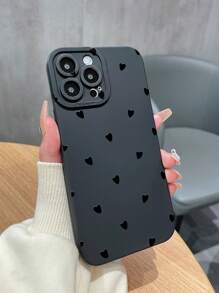 1 Stück TPU Mattschwarze Hülle, Engelsauge Linse, Herz Grafik Handyhülle kompatibel mit Apple iPhone 7/7 Plus/X/XS/XR/XSMAX/11/12/13/14/15/16 Reihe, Galaxy A05/A05S/A52/A53/A13/A14/A04S/A35 S22U/S23U/S24U Reihe, Redmi Note Reihe, OPPO A Reihe, RENO Reihe, INFINIX Reihe