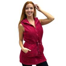 Chaleco dama peluche largo - Rojo - Ver 2