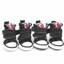Scarpe in denim traspiranti per cani, antiscivolo e resistenti all'usura, adatte per Teddy, Barboncino, cuccioli di piccola taglia e gattini, calzini per cani facili da indossare per uso esterno