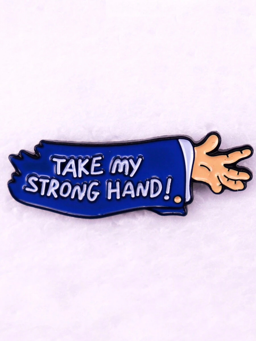 [Halloween] 1Pc Dark Horror Cartoon "Take My Strong Hand "Brooch Jewelry Decoration Halloween Gift Pin For Clothes Bag Charm School Kpop Backpack Teacher Supplies Bag Charms Cute Office Accessories Shirts Jacket Christmas Autumn-Winter Accessories,Suitable For Teens, Youth,Men,Casual, Outdoor, Athletic, Vacation, Graduation Gifts, Birthday, Daily Wear Clothes Pin Funny Teacher Gifts - Black - View 1