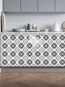 10片装几何格子图案印花PVC仿瓷砖家装墙贴墙纸壁纸DIY拼接自粘墙饰自粘防脏遮丑厨房卫生间客厅房间墙壁电视背景空间美化装饰 装修贴纸可撕墙板 墙纸壁纸 春季装修用品 焕新家居 拉玛装饰贴纸