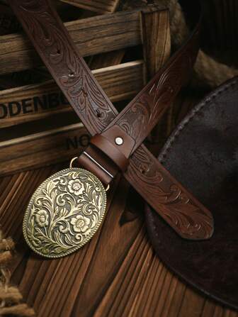 1pc Women's Western Style PU Leather Belt (Hole Punch Tool Included) Fall, Autumn, Halloween
