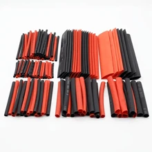 127pcs Black Red Heat Shrink Tubing 2:1 Assortment Polyolefin Tube Car Cable Sleeving Wrap Wire Kit