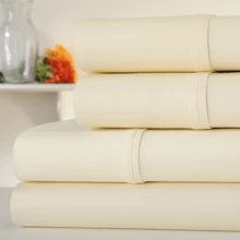 Luxury Home 1000 Thread Count Egyptian Cotton Sheet Set - 象牙 - 查看 2