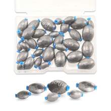 Egg Lead Fishing Weights Kit Drop Bass Weights Sinker Tackle Saltwater Casting Fishing Sinkers Set Oval Freshwater