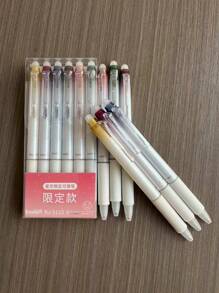 6入組彩色閃光按壓可擦筆,學生和畢業生的完美禮物,帶有易於擦除功能的中性筆 - 彩色 - 查看 9