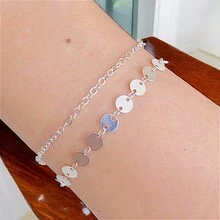 Kit 2 925 Silver Bracelets With Thin Chain - 銀色 - 查看 9