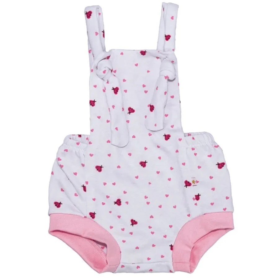 Baby Joy Printed Mesh Overalls Babies Summer Sunbathing Romper - 淺粉色 - 查看 1