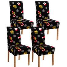 1 Stück/4 Stücke/6 Stücke Stuhlbezüge mit Weihnachtsmann Muster als Weihnachtsdekoration, weicher universell passender Schreibtisch Bezug, abnehmbar und waschbar Anti-Staub Stretch Stuhlschutz