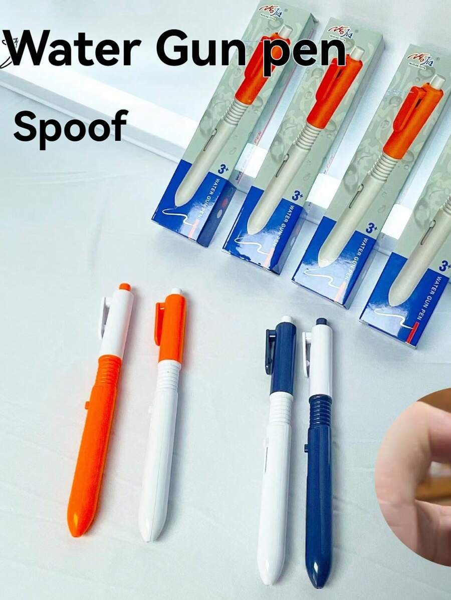 1pc/5pcs Prank Ballpoint Pen Water Gun, Interactive Novel Toy Pen, Stress Relief Practical Joke Squirt Water Function - Multicolor - View 1