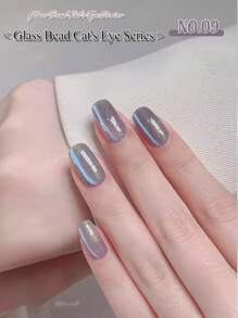 12ml春夏高密度绿粉色蓝色指甲水晶猫眼凝胶玻璃珠猫眼2025新款在线流行多功能细闪粉光疗凝胶指甲油美甲家居DIY指甲设计女士和女孩美甲用品 - 彩色 - 查看 13