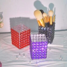 1 hộp đựng cọ trang điểm đính đá Rhinestone, hộp đựng bút chì, hộp lưu trữ độc lập để bàn cho văn phòng, phòng ngủ, phòng khách - Nhiều màu - Xem 9