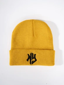 1 件男式/女式秋冬新款保暖针织无檐便帽，字母刺绣中性无檐帽 - 字母 - 查看 6