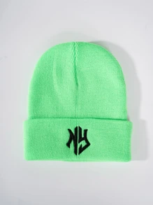 1 件男式/女式秋冬新款保暖针织无檐便帽，字母刺绣中性无檐帽 - 字母 - 查看 5