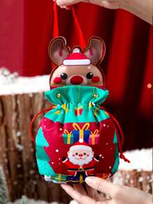 1 pieza/5 piezas/10 piezas Bolsas de regalo de Navidad, Bolsa de regalos de Papá Noel, Bolso de muñeco de nieve navideño, bolsas de Apple para regalo en Nochebuena, Empaque de frutas navideñas, Regalos para dulces, Recuerdos decorativos