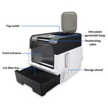 Living And Home Fully Enclosed Cat Litter Box With And Anti-Splash Tray,Large Hooded Cat Toilet,Safe And Durable Cat Pan,Kitten Litter Tray With Scoop - Negro - Ver 6