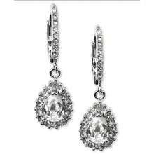 Pendientes con gotas de CZ - Plateado - Ver 1