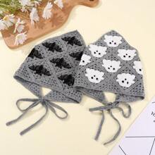 1 Pc Cute Grey White Woman Ghost Bat Triangle Headband Halloween Gift Party Cosplay Accessories Fall Winter Hair Band Hair Accessories For Women For Vacation Outfits Woman