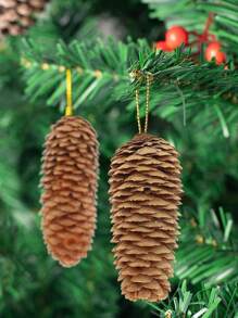 6Pcs/Pack Brown Artificial Pine Cones, Big Christmas Pine Cone Ornaments,Big Spruce Pine Cones For Xmas Garland Decor,Fall Garland,Christmas Thanksgiving Decor,Home Accent Decor,Fall Party Decor,Garden Decor,Rattan Decor,Wedding Decor