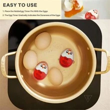 1pc Red/Yellow Boiled Egg Timer, Color-Changing Boiled Egg Timer, Reusable Boiled Eggs And Boiled Eggs Heat Sensitive Kitchen Tools For Breakfast, For Restaurant UseHome Appliances Accessories Gadgets Christmas Stuff Cooking Christmas