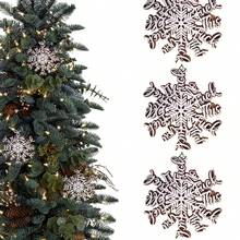 1 pezzo Decorazione natalizia legno appeso, ornamenti natalizi in legno divertenti, decorazioni natalizie per finestre, albero di Natale, piante, corona, decorazioni natalizie in legno appese - Multicolore - Visualizzare 3