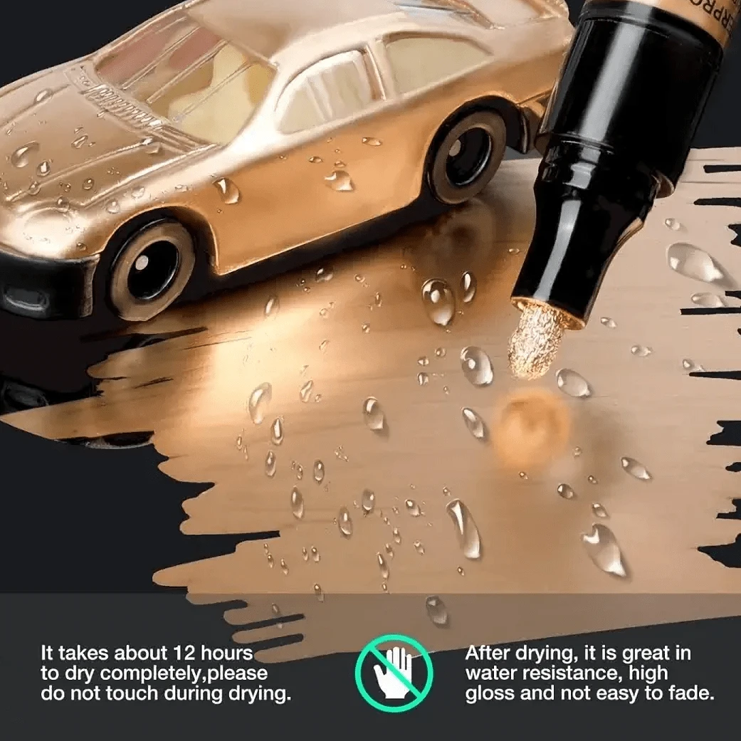 1支/6支装金色金属马克笔，永久性青铜色修补漆笔，适用于模型、岩石、金属、玻璃、塑料，防水，返校季必备 - 金色 - 查看 1