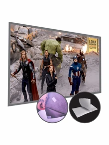 70 Inch Projection Screen Foldable Projector Canvas With Adhesive Tape - TEL70 - White - View 2