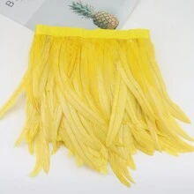 1 yard Ruban à franges de plumes de queue de coq simulées colorées de 25-30 cm, plumes teintes pour robe de mariée, jupe, artisanat, accessoire DIY, artisanat pour vêtements