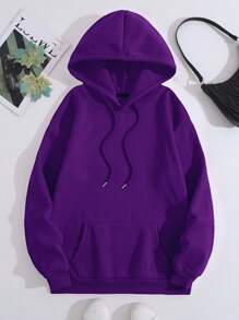 Customized Printed Drawstring Hooded Fleece Sweatshirt, Autumn/Winter