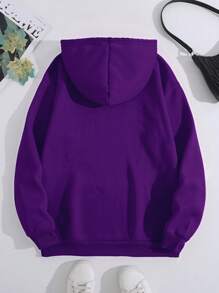Customized Printed Drawstring Hooded Fleece Sweatshirt, Autumn/Winter