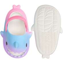 Girls Shark Slippers Boys Summer Cloud Sliders Sandals Cute Soft Lightweight Anti-Slip Beach Pool Shower Shoes Indoor Outdoor - 紫丁香色 - 查看 4