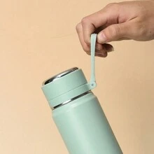 1pc 500ml/16.9oz Bullet-Shaped Insulated Tumbler With Strap, Stainless Steel Travel Mug With Rope Handle, High Aesthetic For Men, Women, Students & Couples, Outdoor Use Water Bottle Back To School Back To School - Multicolor - View 5