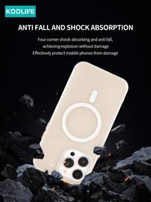 1PC Koolife Matte 2-In-1 Large Hole Magnetic Wireless Charging Protective Phone Case, Skin-Friendly Matte Finish, Raised Lens Protection, Compatible With IPhone 11/11Pro/11ProMax/12/12Pro/12ProMax/13/13Pro/13ProMax/14/14Plus/14Pro/14ProMax/15/15Pro/15Plus/15ProMax - Beige - View 4