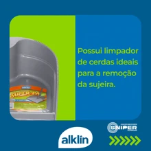 Pa Com Cabo de Lixo Plastica Super Pa Dobravel Alklin Limpeza - Cinza - Visão 9