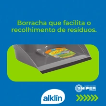 Pa Com Cabo de Lixo Plastica Super Pa Dobravel Alklin Limpeza - Cinza - Visão 7