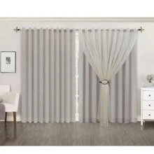 PLAIN VOIL CURTAIN 3.00 X 2.60 WITH MICROFIBER LINING - Màu be - Xem 1