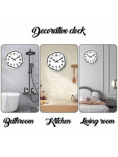 1pc Creative Minimalist Anime Graffiti Wooden ative Silent Wand Klok Living Room, Bedroom, Dining Office, Outdoor Home, Friends, 10/12/14/16 Inches (No Battery Included),Home ,Room Birthday Graduation Bedroom Dormitory Back To School view 6