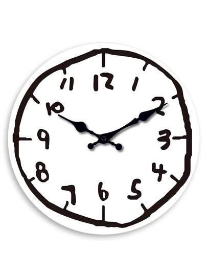 1pc Creative Minimalist Anime Graffiti Wooden ative Silent Wand Klok Living Room, Bedroom, Dining Office, Outdoor Home, Friends, 10/12/14/16 Inches (No Battery Included),Home ,Room Birthday Graduation Bedroom Dormitory Back To School