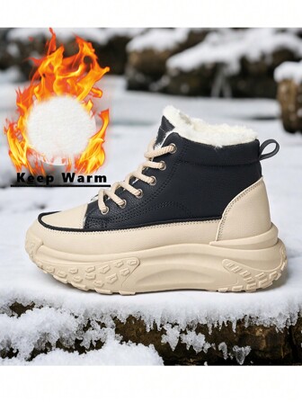 High-Top Thick-Soled  Boots For Women, Latest Autumn-Winter Warm Sports Shoes, Anti-Slip Versatile Snow Boots