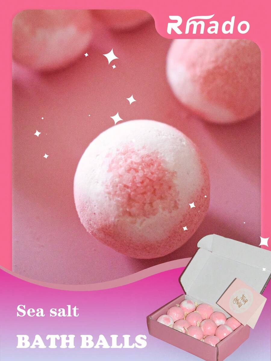 12 Pcs Bath Bombs Salt Balls, Perfect For Bubble Spa Relaxing