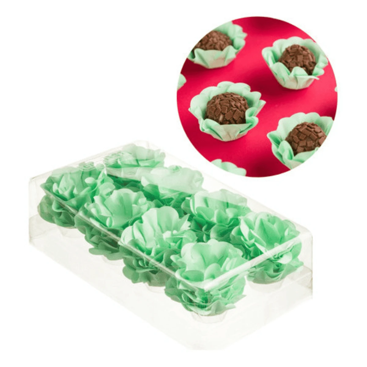 40 Sweet Wrappers Fine Flower Luxury Wedding Birthday Party - Light Green - View 1